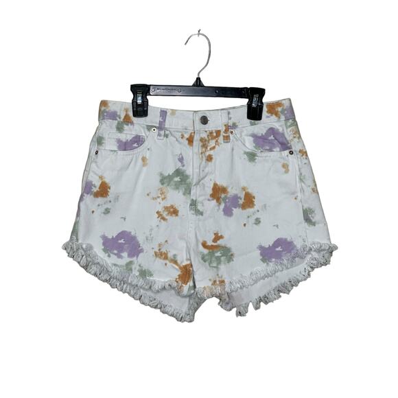 Wild Fable white orange purple tie dye fringe highest rise shorts size 4 - Picture 7 of 8